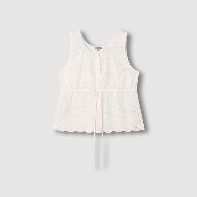 여 아일렛 민소매 블라우스