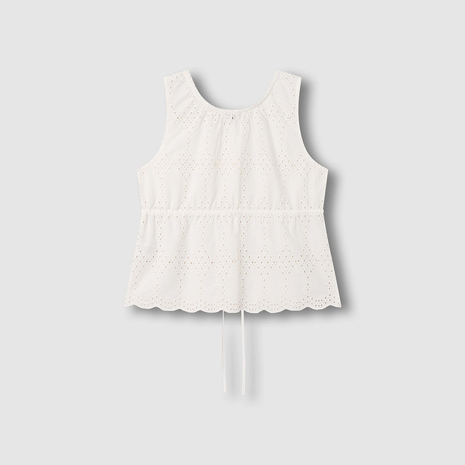 여 아일렛 민소매 블라우스