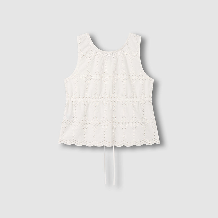 여 아일렛 민소매 블라우스