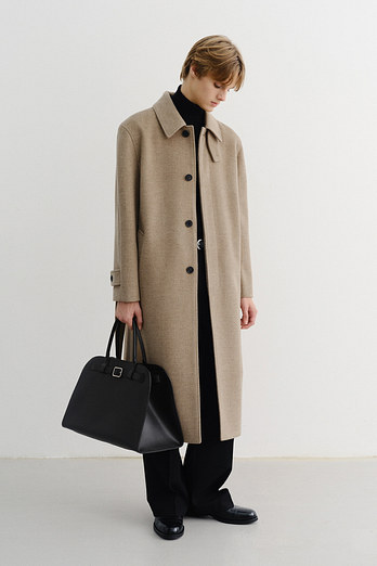 DUNST UNISEX BELTED CASHMERE MAC COAT OATMEAL BEIGE_M_UDCO5D123I1 | 신세계V