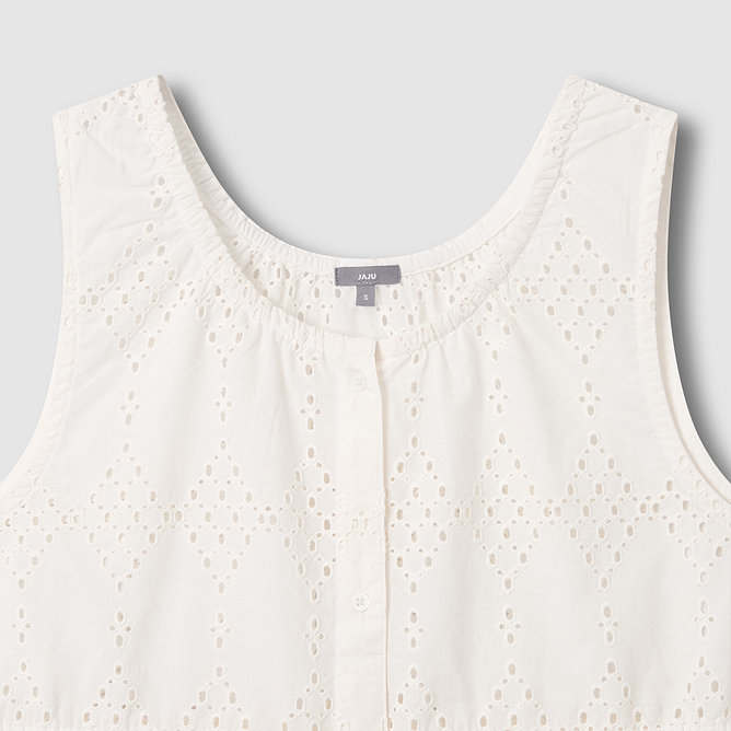 여 아일렛 민소매 블라우스