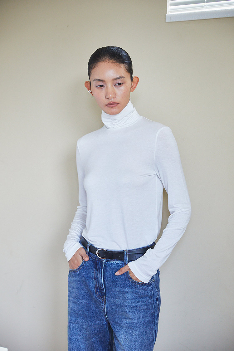 텐셀 스판 터틀넥 긴팔티