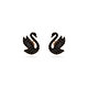 [스와로브스키/본사정품] Swan 블랙 스터드 귀걸이 5684608