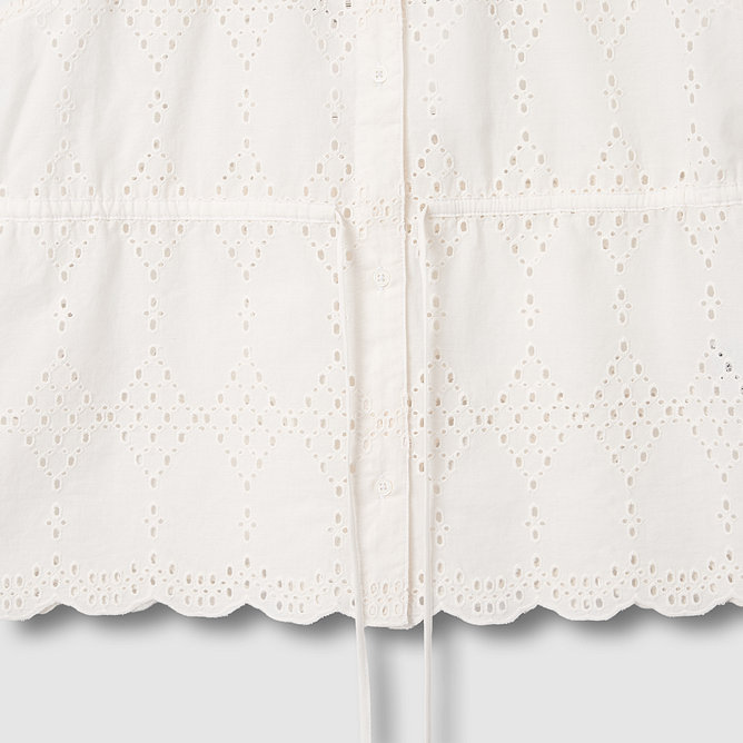 여 아일렛 민소매 블라우스