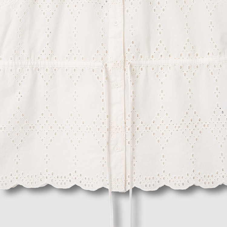 여 아일렛 민소매 블라우스