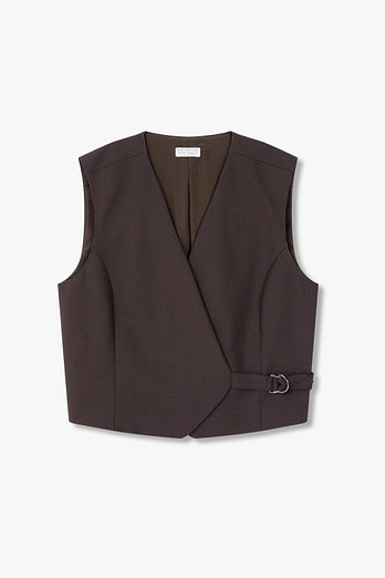 BRUNELLO CUCINELLI 여성 모닐리 넥 벨티드 베스트 | 신세계V