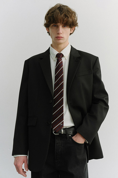 DUNST STRIPED TIE BURGUNDY_M_UDNE6E101D2 | 신세계V