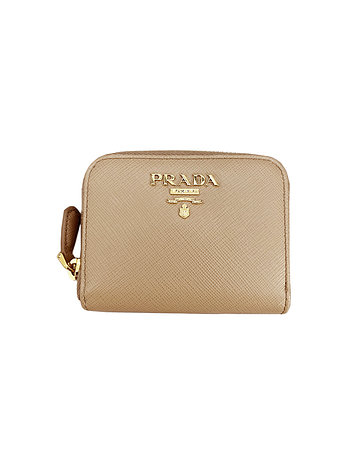 PRADA [PRADA] 26FW 사피아노 금장 로고 코인 반지갑 베이지 1MM268 QWA F0770 | 신세계V