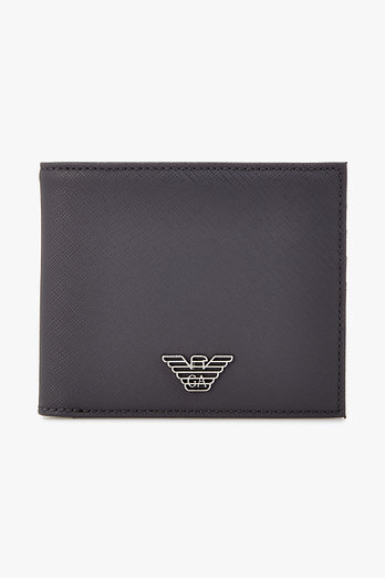 EMPORIO ARMANI 남성 이글 플레이트 사피아노 폴드 지갑 | 신세계V