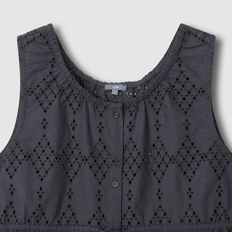 여 아일렛 민소매 블라우스