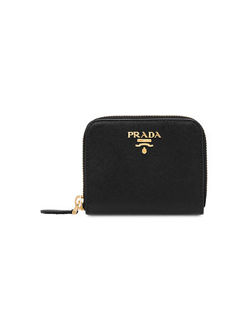 PRADA [PRADA] 26FW 사피아노 금장 로고 코인 반지갑 블랙 1MM268 QWA F0002 | 신세계V