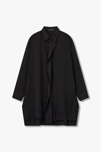 Yohji Yamamoto [FEMME]프릴 플래킷 버튼업 롱 셔츠 | 신세계V