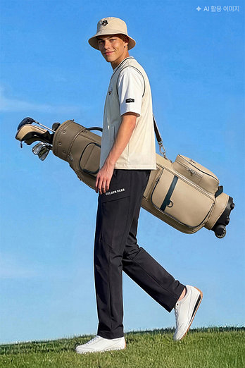 GOLDEN BEAR (M) Hidden Pocket Straight Pants G4PAM26201BKX | 신세계V