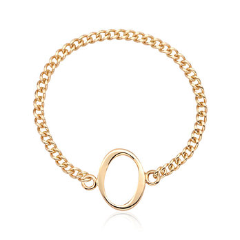 BNB GOLD 18K 알파벳 O이니셜 레이어드 체인실반지 MPR38128 | 신세계V