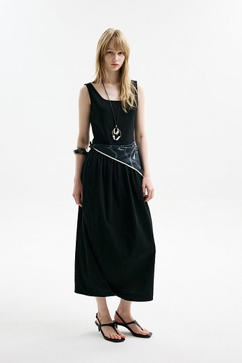 L`H.A.S DRAPED TWIST JERSEY DRESS_BLACK | 신세계V