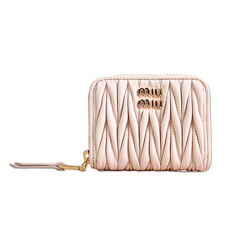 MIU MIU 미우미우 퀼팅 지퍼 동전 여성 카드지갑 핑크베이지 5MM268 AFPP F0236 49022503 | 신세계V