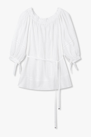 GCUT 프릴 넥 리본 블라우스 | 신세계V