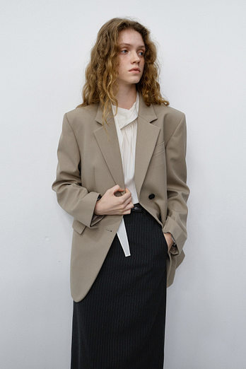DUNST ESSENTIAL 2 BUTTON WOOL BLAZER SAND BEIGE_UDJA5C202CM | 신세계V