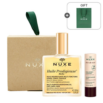 NUXE 눅스 윌 프로디쥬스 멀티 리치오일 100ml + 레브드미엘 스틱레브르 4g 선물 세트 + 쇼핑백 | 신세계V