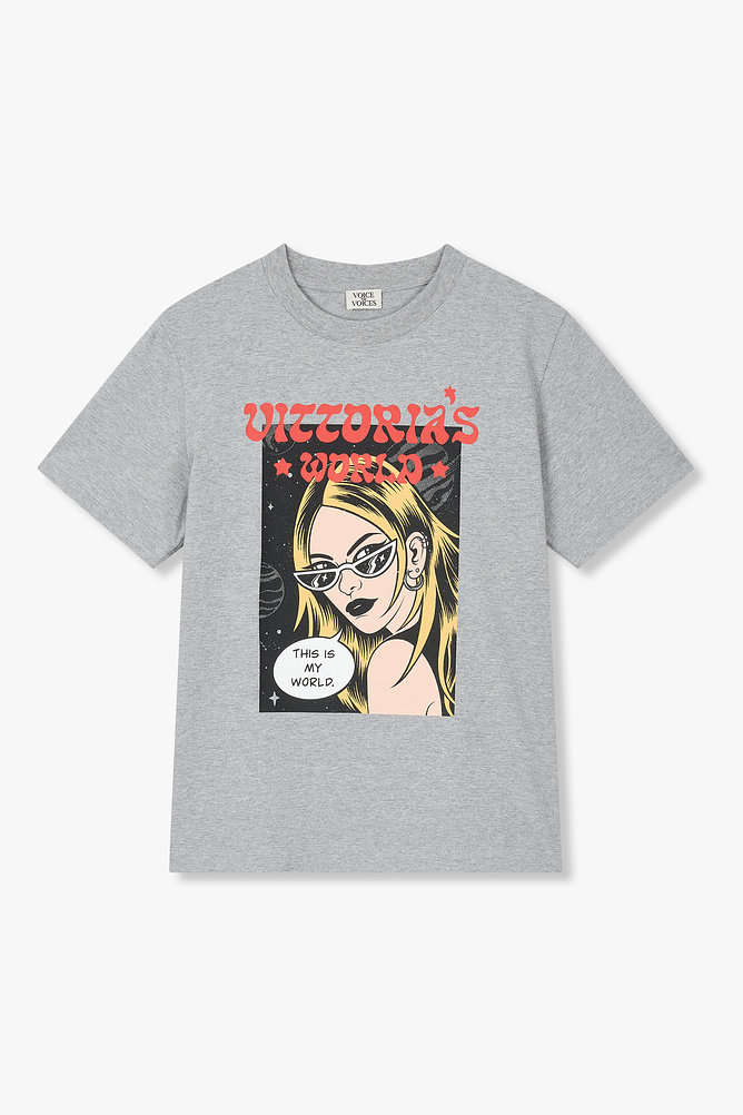 [STELLAR LEUNA] 그래픽 코튼 티셔츠