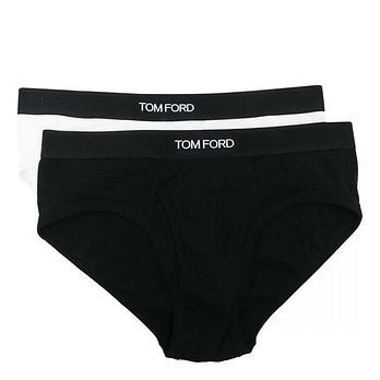 TOM FORD 톰포드 T4XC1 1040 로고 코튼 브리프 블랙 화이트 입 49988545 | 신세계V