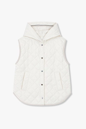 BRUNELLO CUCINELLI 여성 스냅 버튼 후드 패딩 베스트 | 신세계V