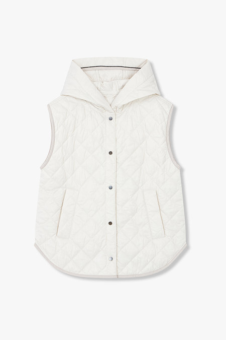 BRUNELLO CUCINELLI 여성 스냅 버튼 후드 패딩 베스트 | 신세계V