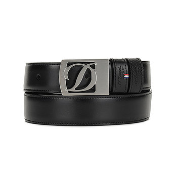 S.T.DUPONT [듀퐁] 26 D로고 박스 버클 실버 30mm 벨트 블랙스무스/블랙사피아노 CJ8302001KR | 신세계V