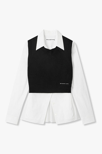 ALEXANDERWANG 니트 베스트 레이어드 셔츠 | 신세계V