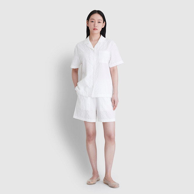 여 레이온 코튼 시어서커 4부 파자마 팬츠