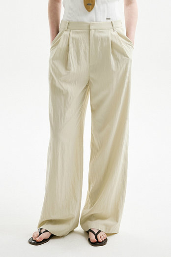 L`H.A.S DOUBLE TUCK BANDING WIDE PANTS_LIGHT BEIGE | 신세계V