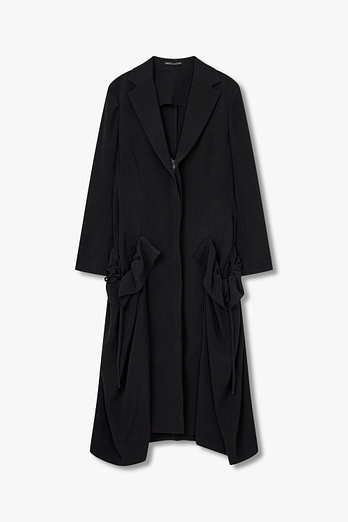 Yohji Yamamoto [FEMME]사이드 개더 디테일 지퍼 드레스 | 신세계V