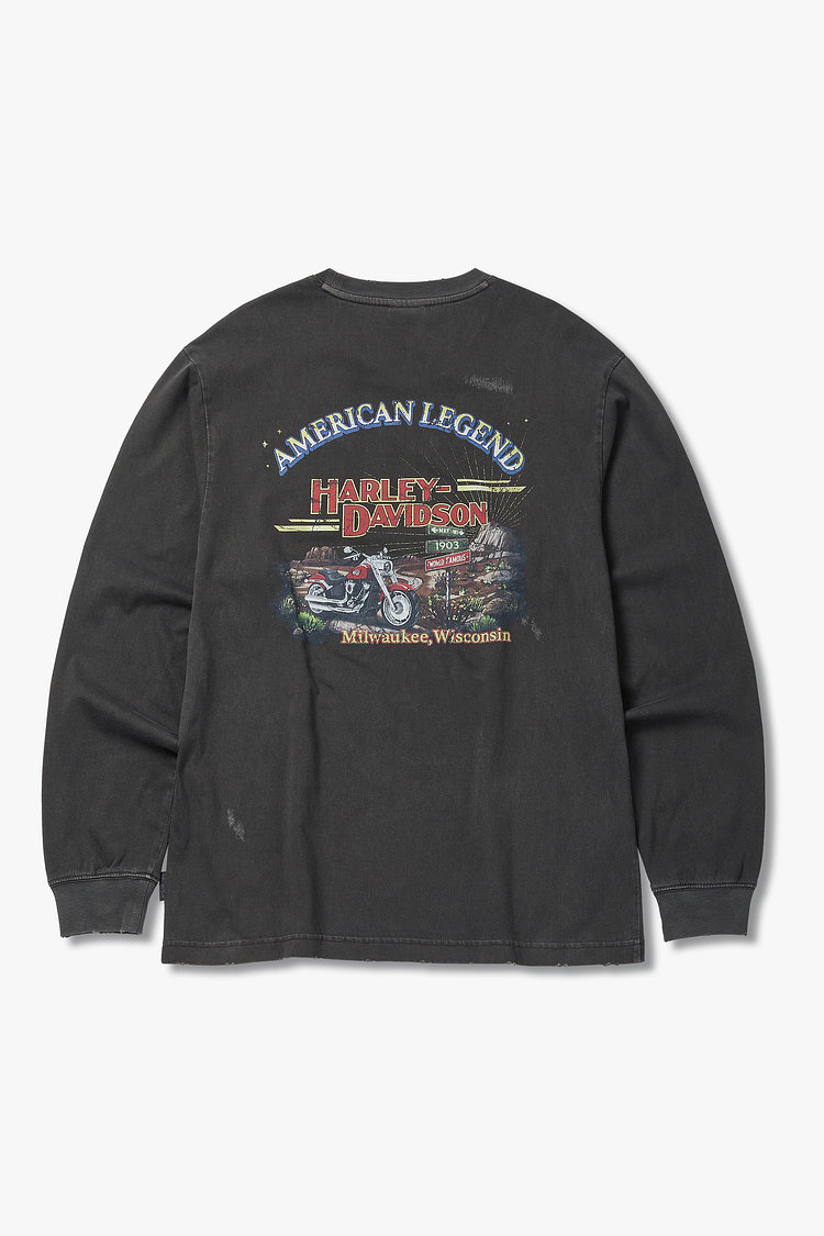[American Vintage] 아메리칸 투어 롱슬리브 티셔츠 챠콜