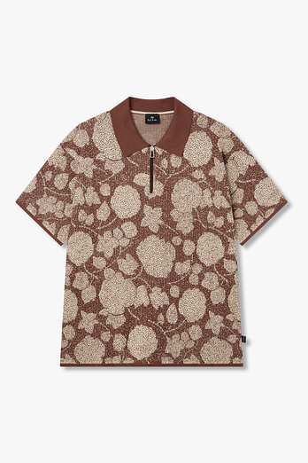 PAUL SMITH [PS PAUL SMITH] 플로럴 쿼터 집업 폴로 니트 | 신세계V