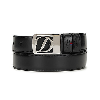 S.T.DUPONT [듀퐁] 26 D로고 박스 버클 팔라듐 30mm 벨트 블랙스무스/블랙사피아노 CJ8301001KR | 신세계V