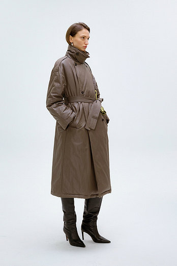 L`H.A.S LHAS GOOSE DOWN TRENCH COAT_BROWN | 신세계V