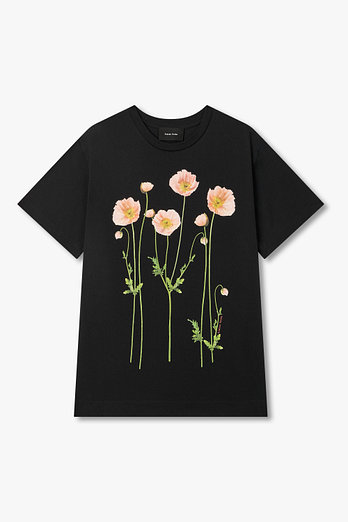 SIMONE ROCHA 포피 필드 프린트 티셔츠(블랙) | 신세계V
