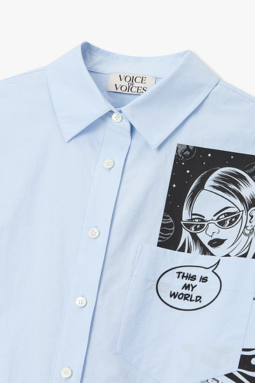 [STELLAR LEUNA] 그래픽 포켓 셔츠