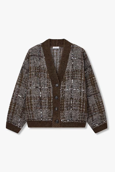 BRUNELLO CUCINELLI 여성 알파카 블렌드 브이넥 가디건 | 신세계V