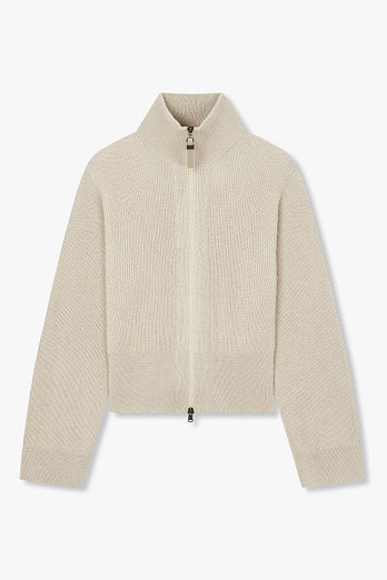 BRUNELLO CUCINELLI 여성 메탈릭 니트 집업 가디건 | 신세계V