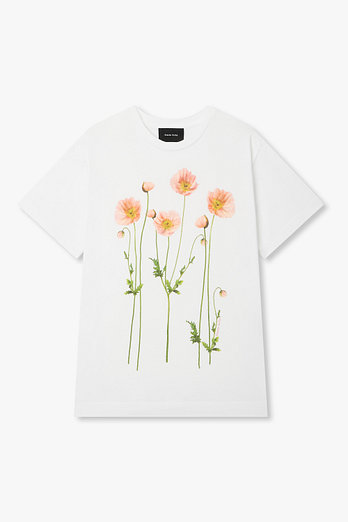 SIMONE ROCHA 포피 필드 프린트 티셔츠(화이트) | 신세계V