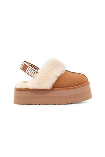 UGG [WOMEN] 스웨이드 양모 스트랩 플랫폼 슬리퍼 (펀케트) | 신세계V