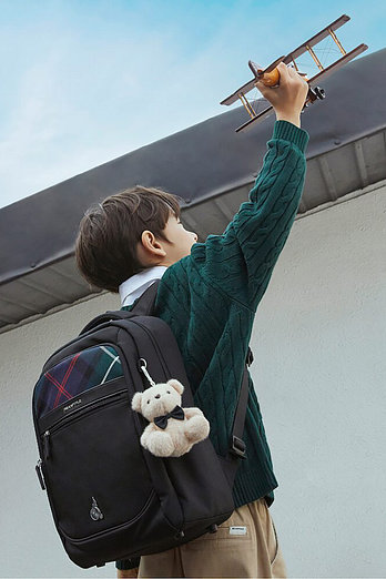 BEANPOLE KIDS [시즌오프30%][26SS 5%][BEANPOLE KIDS] 코어 체크 책가방 2SET  블랙 (BI61D4U055) | 신세계V