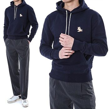 MAISON KITSUNE [명품] 메종키츠네 트리플폭스 자수패치 후드티IU00355KM0001 NA 48078100 | 신세계V