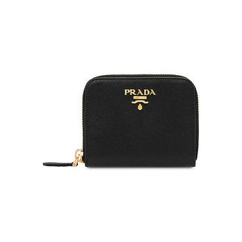 PRADA [명품] 26FW 사피아노 금장 로고 코인 반지갑 블랙 1MM268 QWA F0002 50679865 | 신세계V