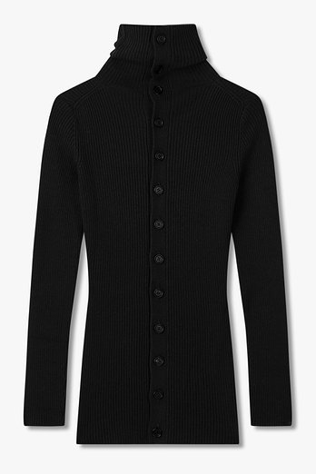 Yohji Yamamoto [REGULATION]프론트 버튼 터틀넥 니트 | 신세계V