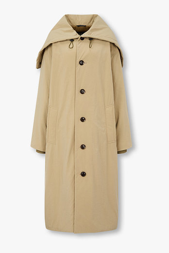 Yohji Yamamoto [Y's]드로스트링 후디드 패딩 코트_베이지 | 신세계V