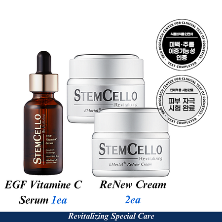 STEMCELLO [스템셀로] ★주름개선 SET★ EGF 비타민C 세럼 1개+리뉴 크림 2개 /쇼핑백 증정 | 신세계V
