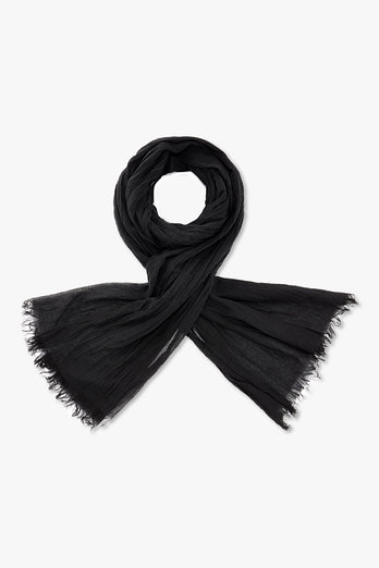 Yohji Yamamoto [HOMME]개더 코튼 스톨(블랙) | 신세계V
