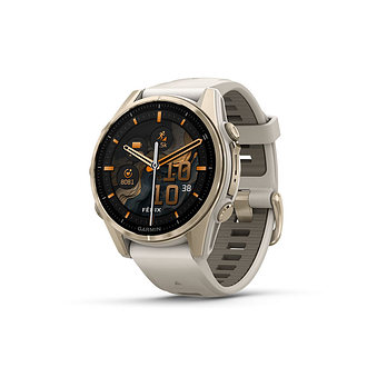GARMIN 가민 피닉스 8 43mm 아몰레드 사파이어 소프트 골드 포그 그레이 밴드 GPS | 신세계V